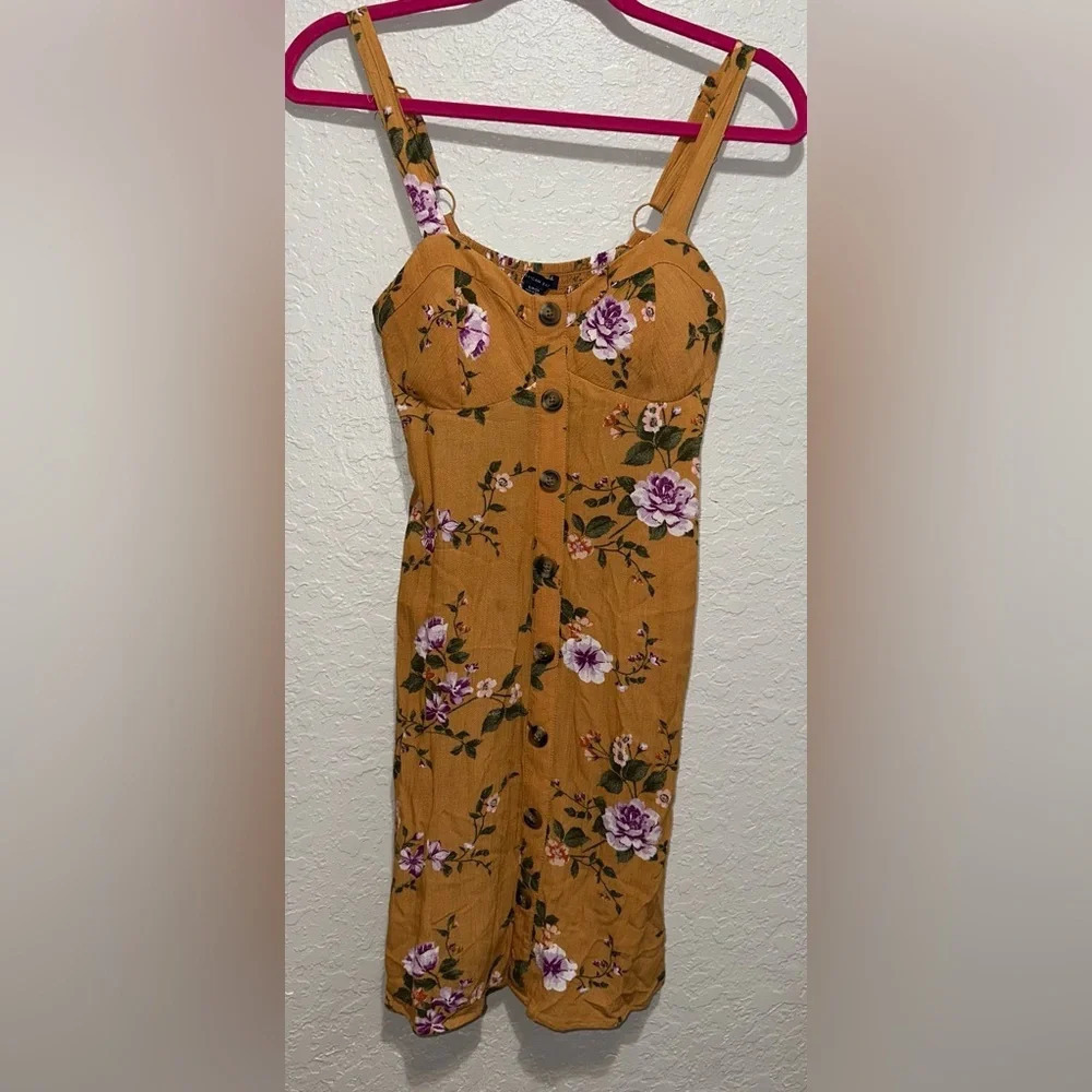 American Eagle Floral Button Up Mini Dress